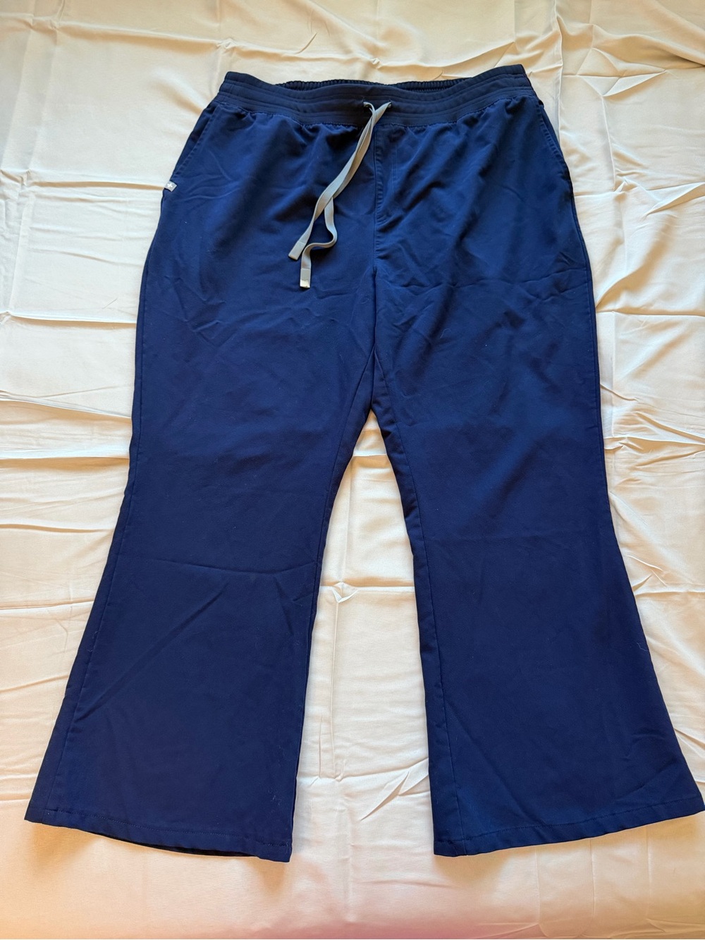 Figs Navy Cordova Wide-Leg Flare Scrub Pants